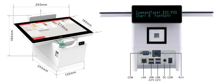 pos system size and interface