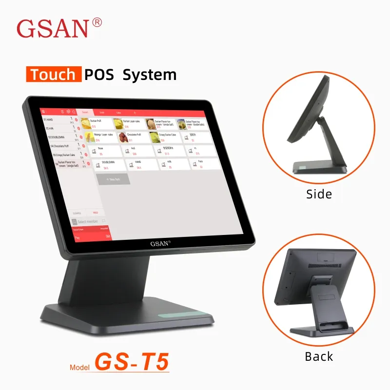 GS-T5 Windows Desktop Cash Register 15inch Touch Screen POS System